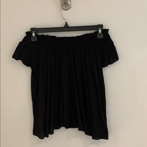 Black off-the-shoulder top